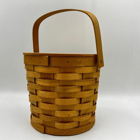 Peterboro Basket Co. Wooden Hand Basket Plastic Liner Picnic Cottagecore - Picture 13 of 13
